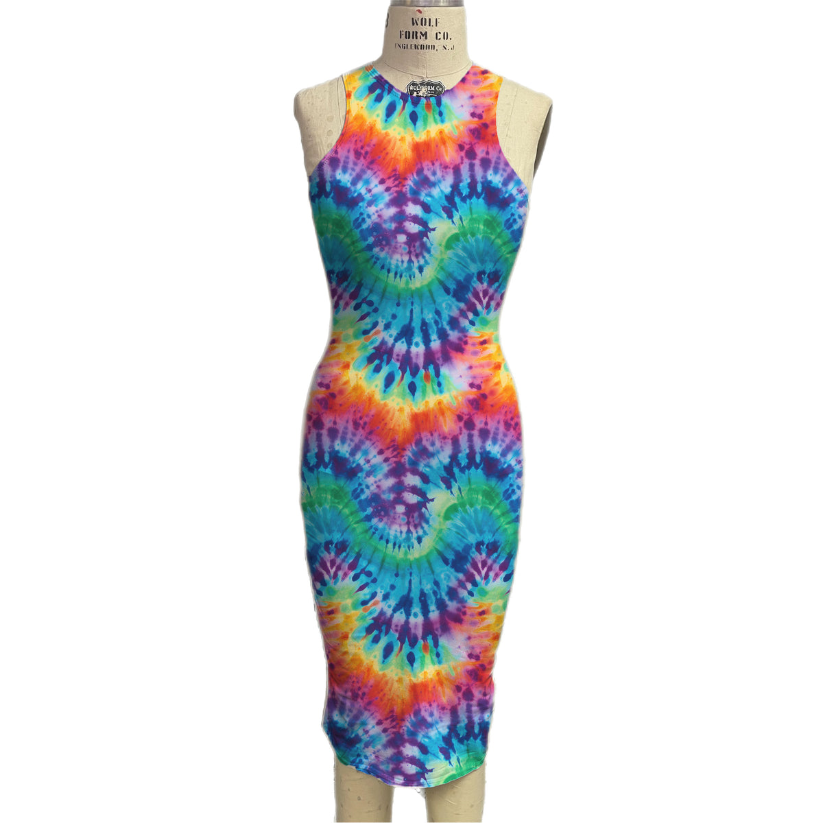 spandex bodycon dress Tie-Dye 2.0 (Long Sleeve/Sleeveless) XS / Sleeveless have for any fashion RE Victorian Gothic Vampire Masquerade Color:Gray/white
