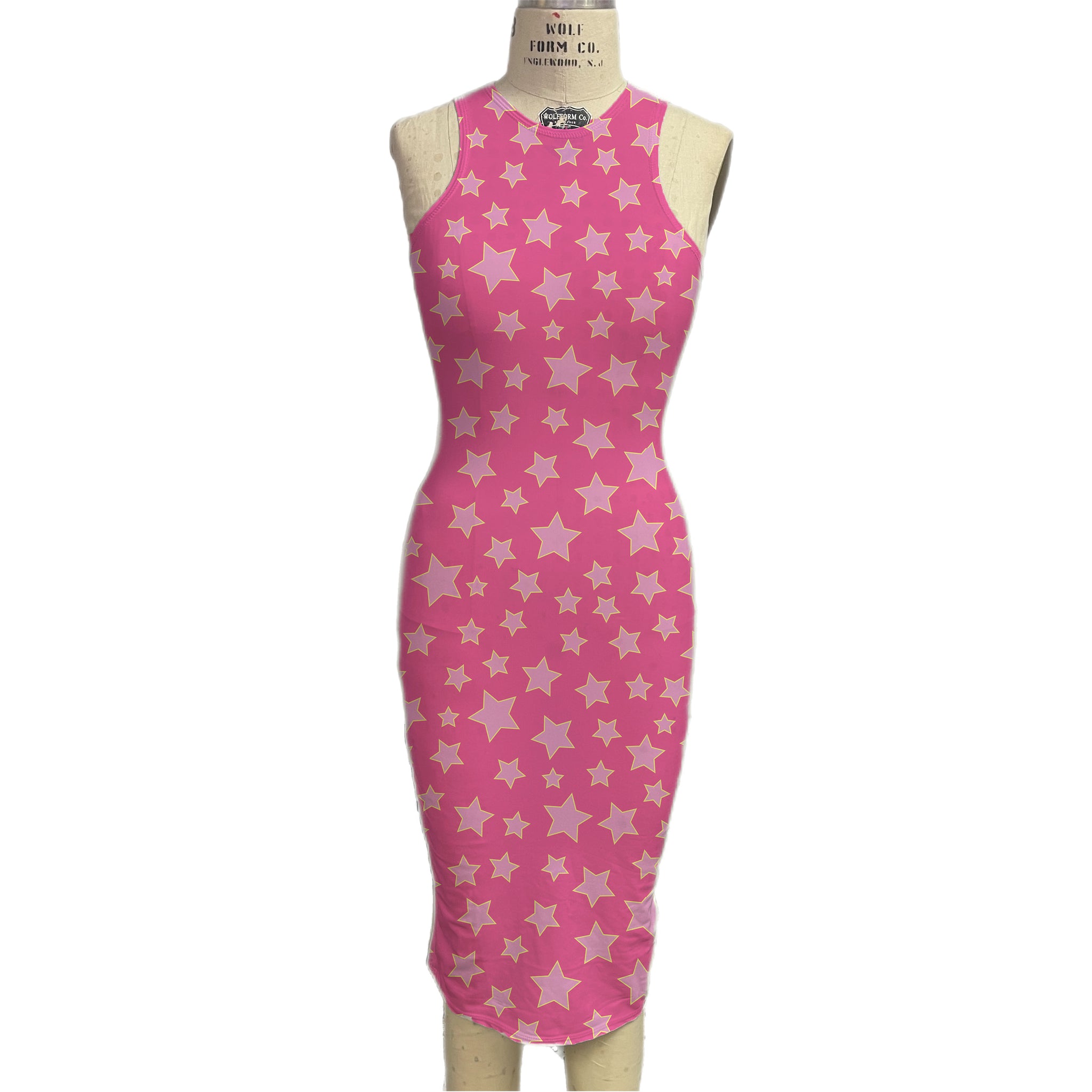 Barbara Sleeveless Spandex Bodycon Dress M / Add Stones (+$50)