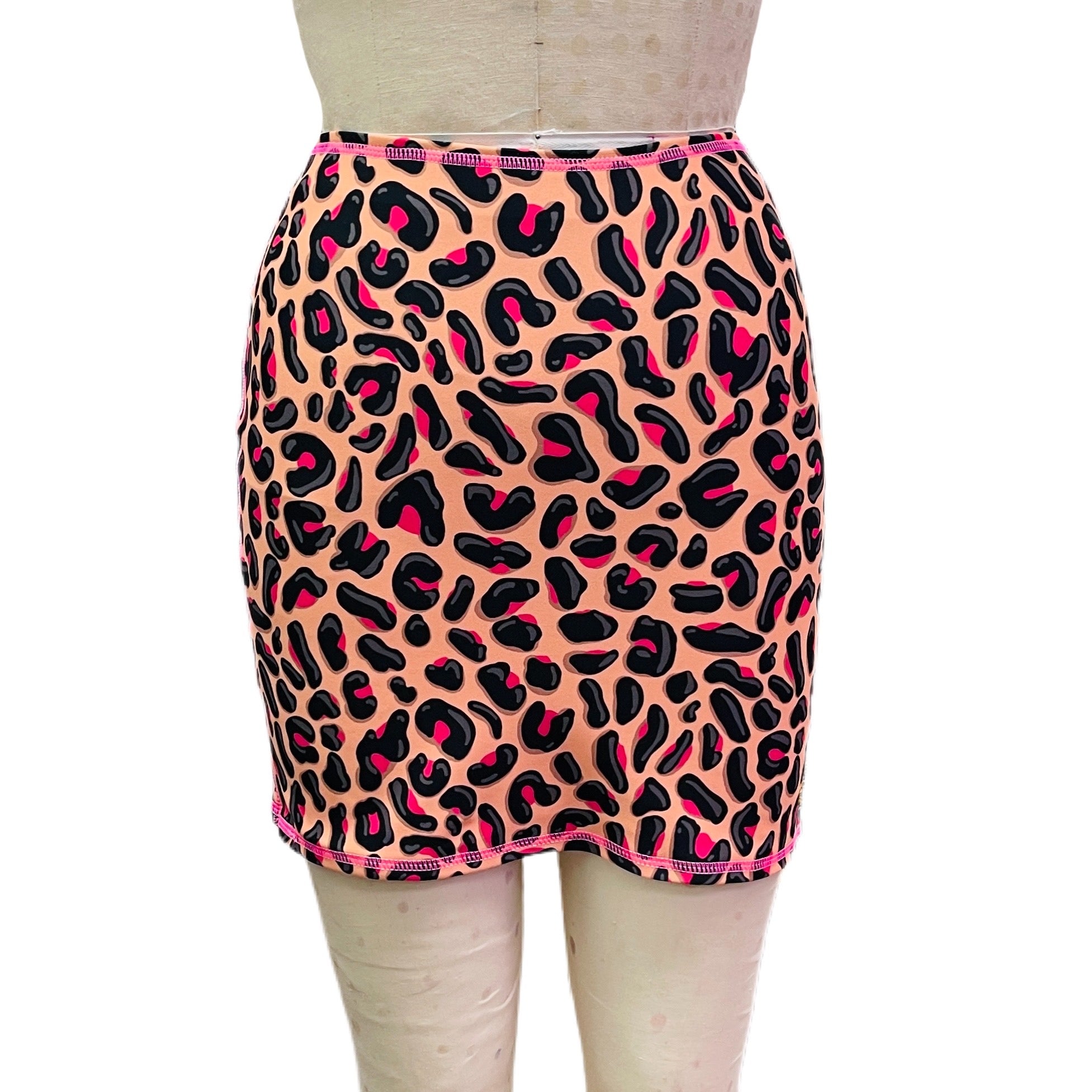 Pink Leopard Spandex Mini Skirt – Brittany Allen