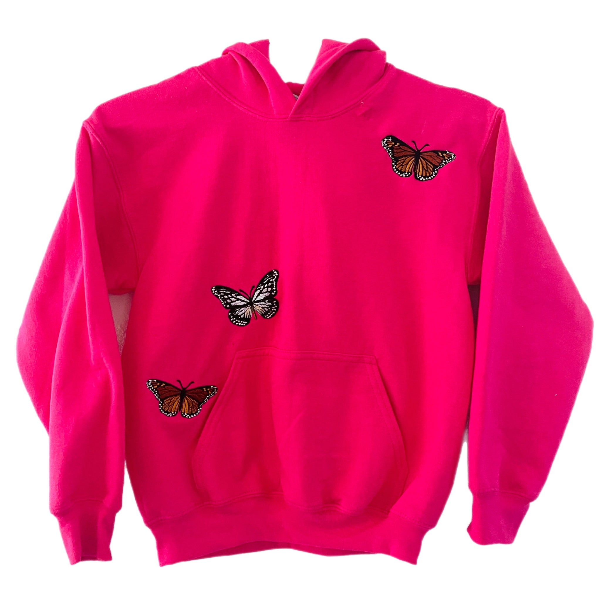 Youth Pink Butterfly Hoodie Brittany Allen