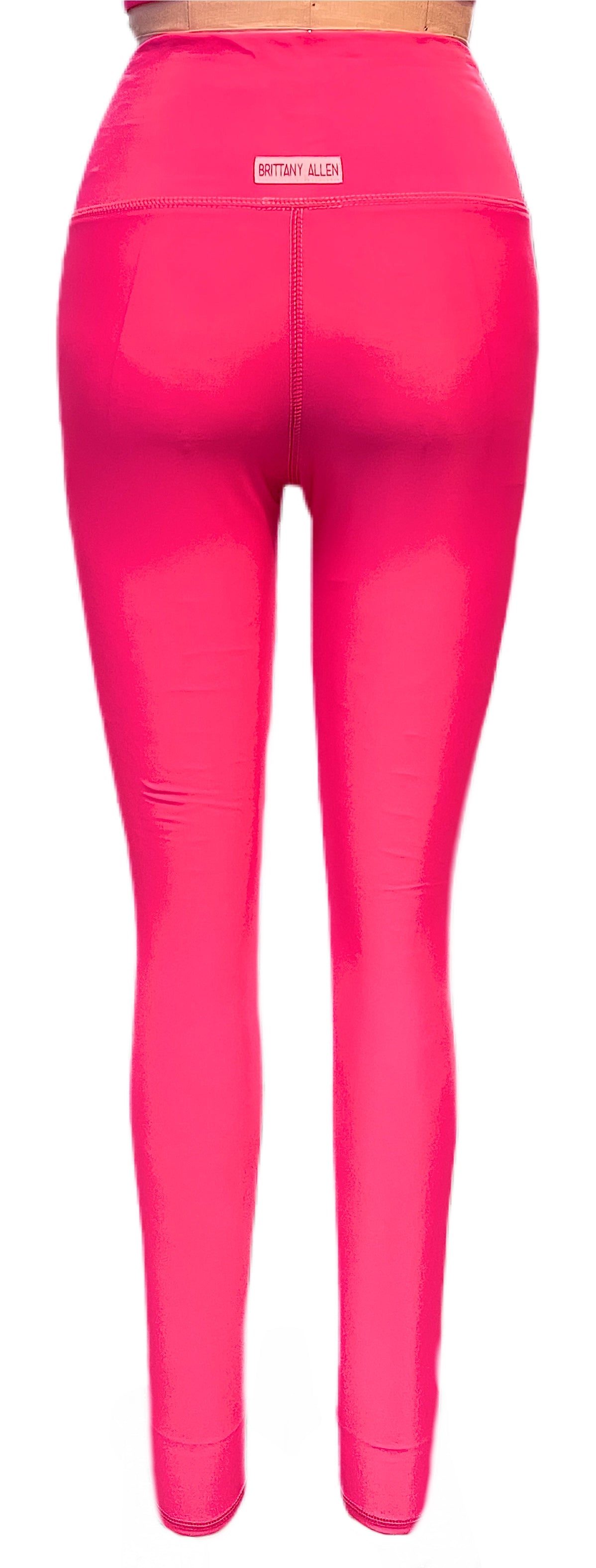 SALE ! Hot Neon Pink Stretch Cotton Leggings