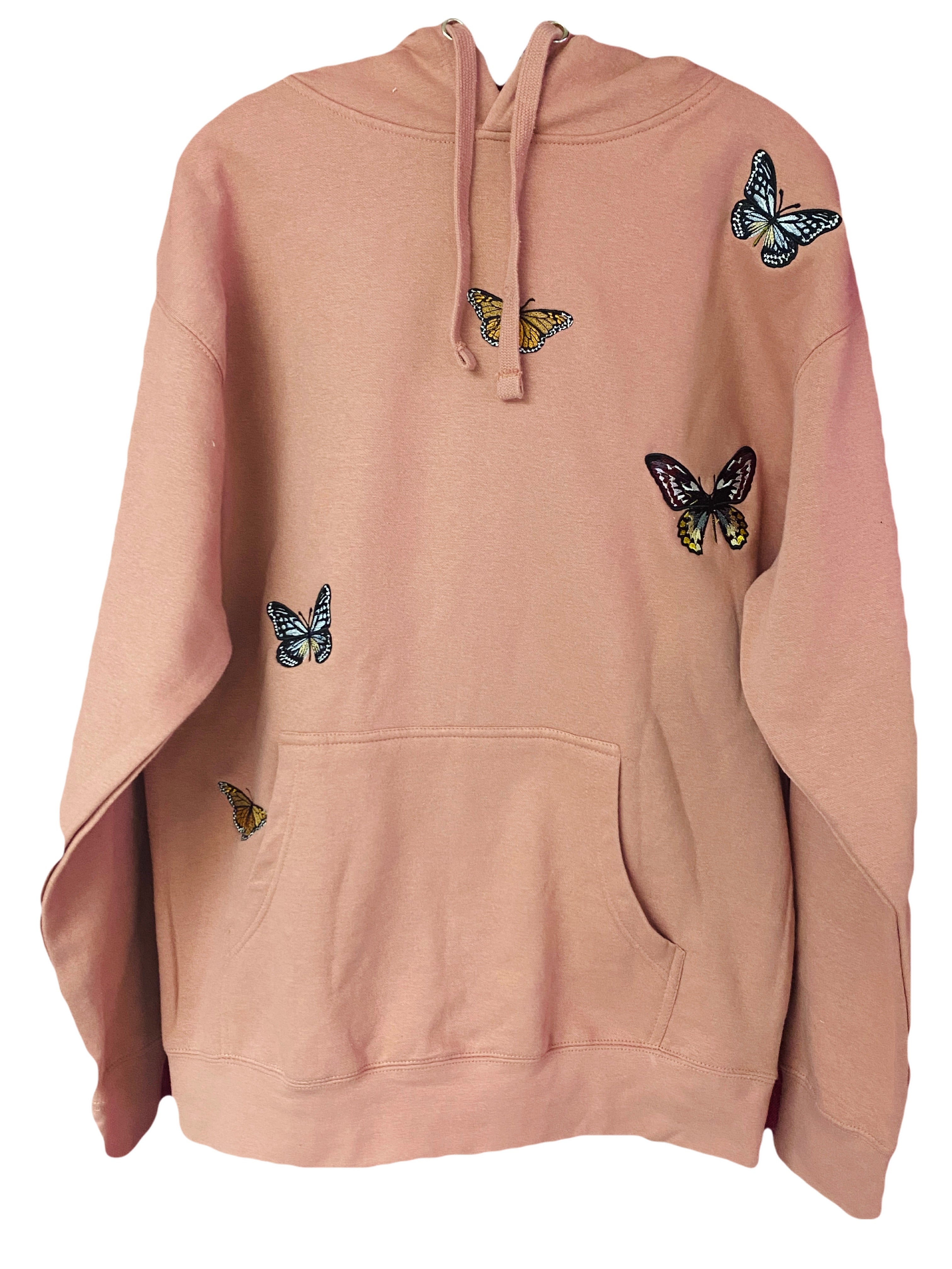 Dusty Rose Butterfly Hoodie