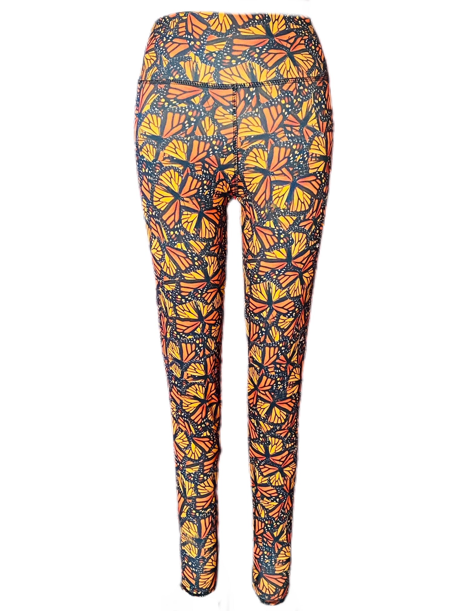Brittany Allen - Rainbow Butterfly Print Activewear Leggings Polyester