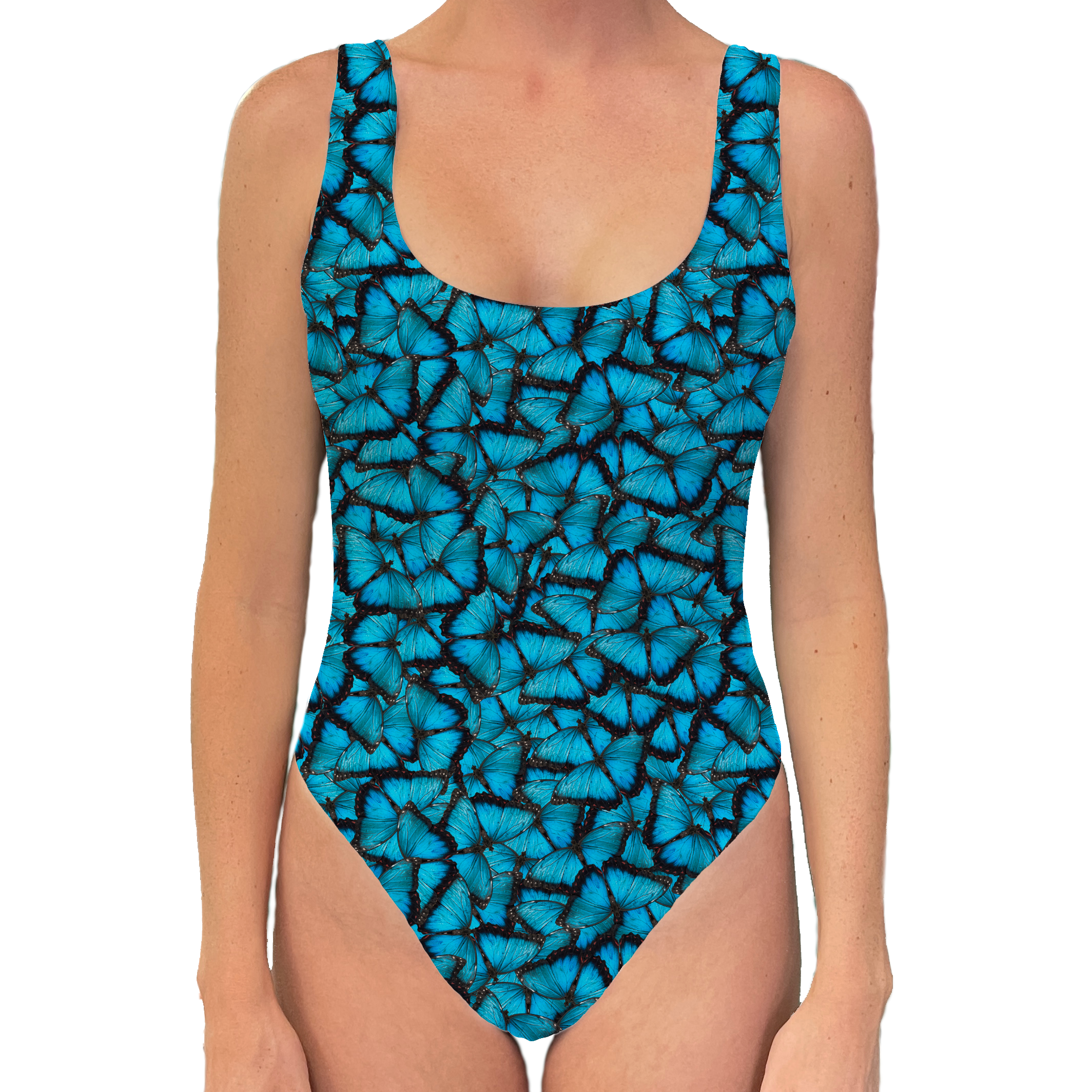 Blue Butterfly One Piece Swimsuit