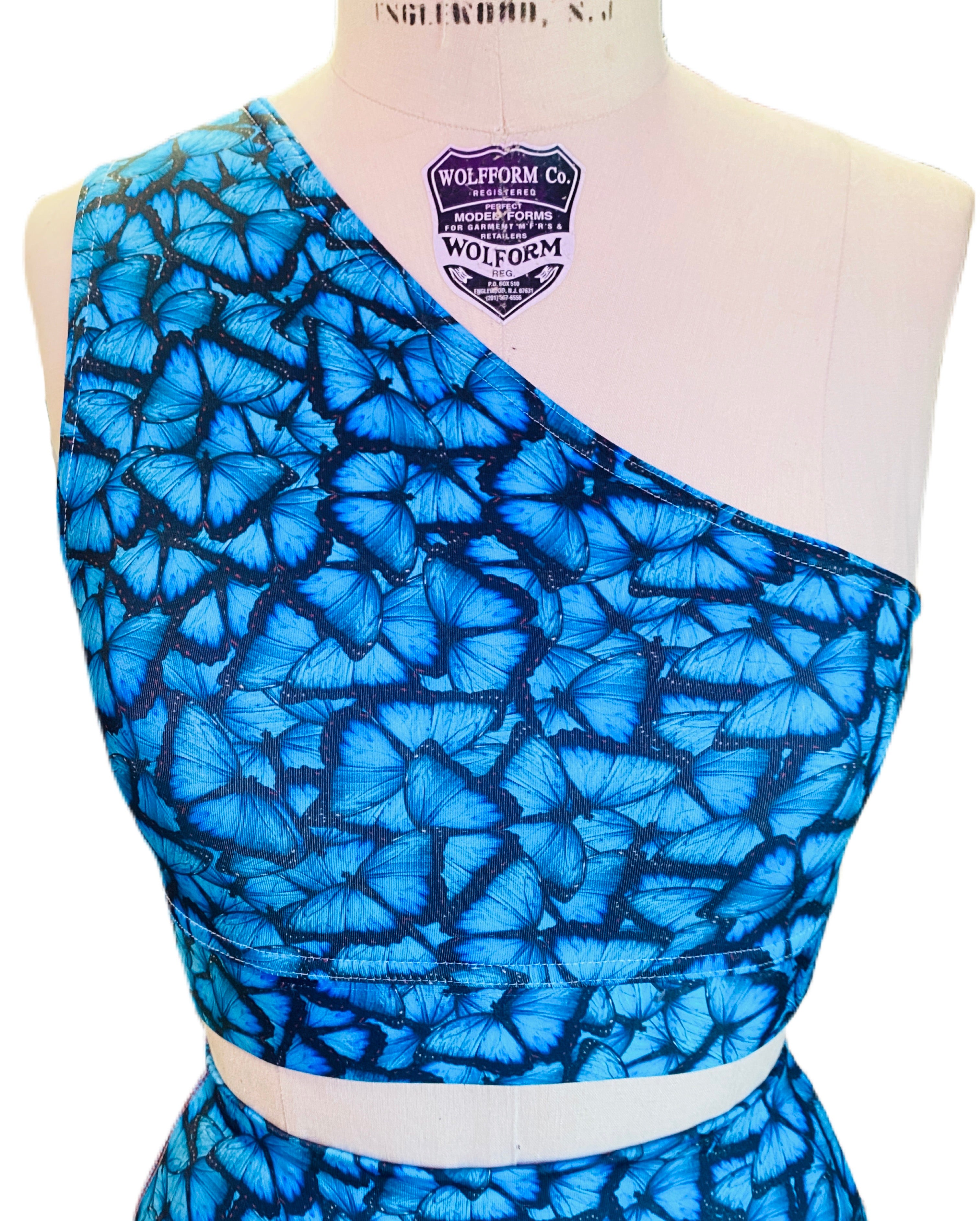 Blue Butterfly Shoulder Sports Bra – Brittany Allen