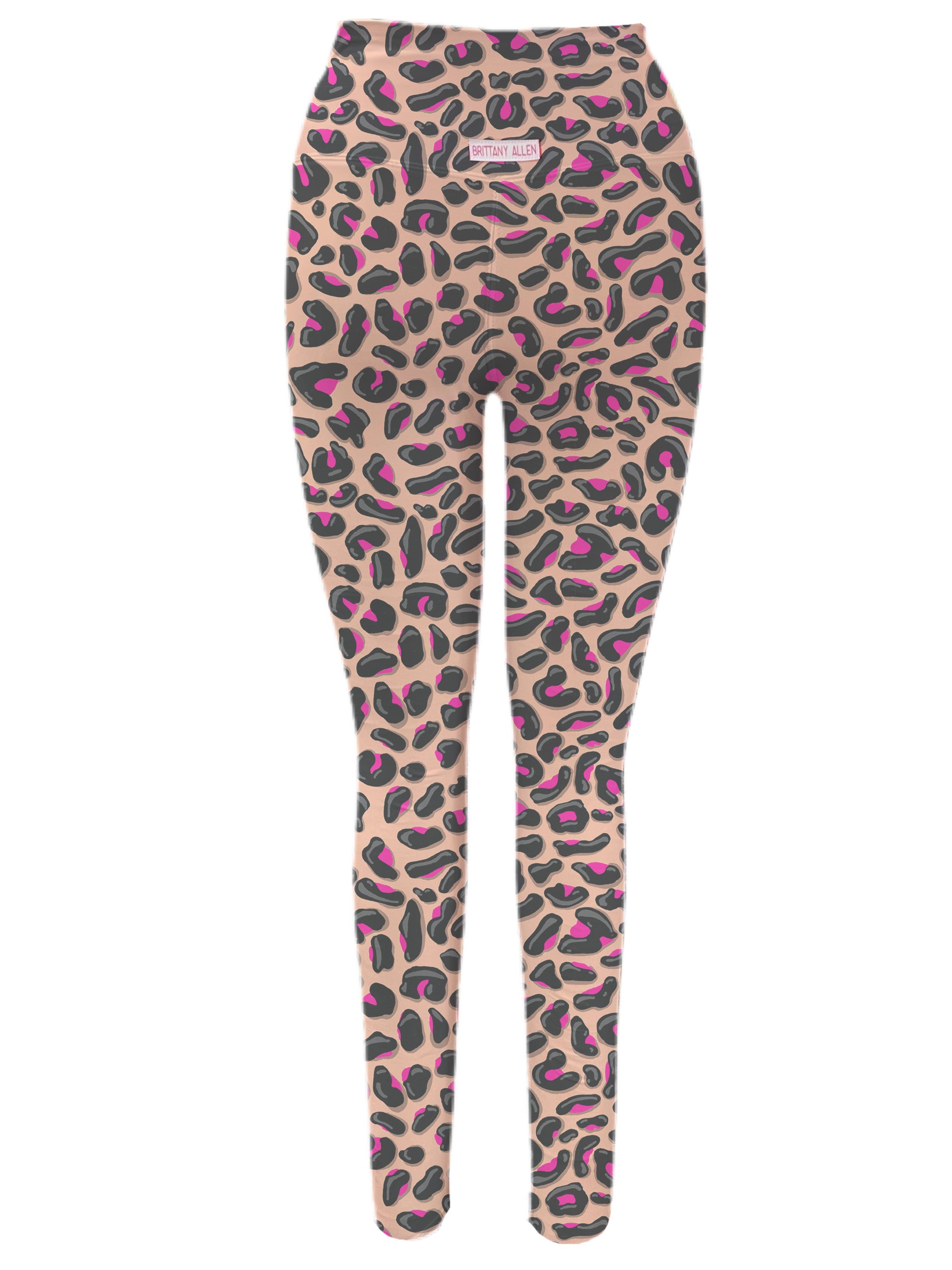Purple And Pink Leopard Print Leggings - Free Shipping
