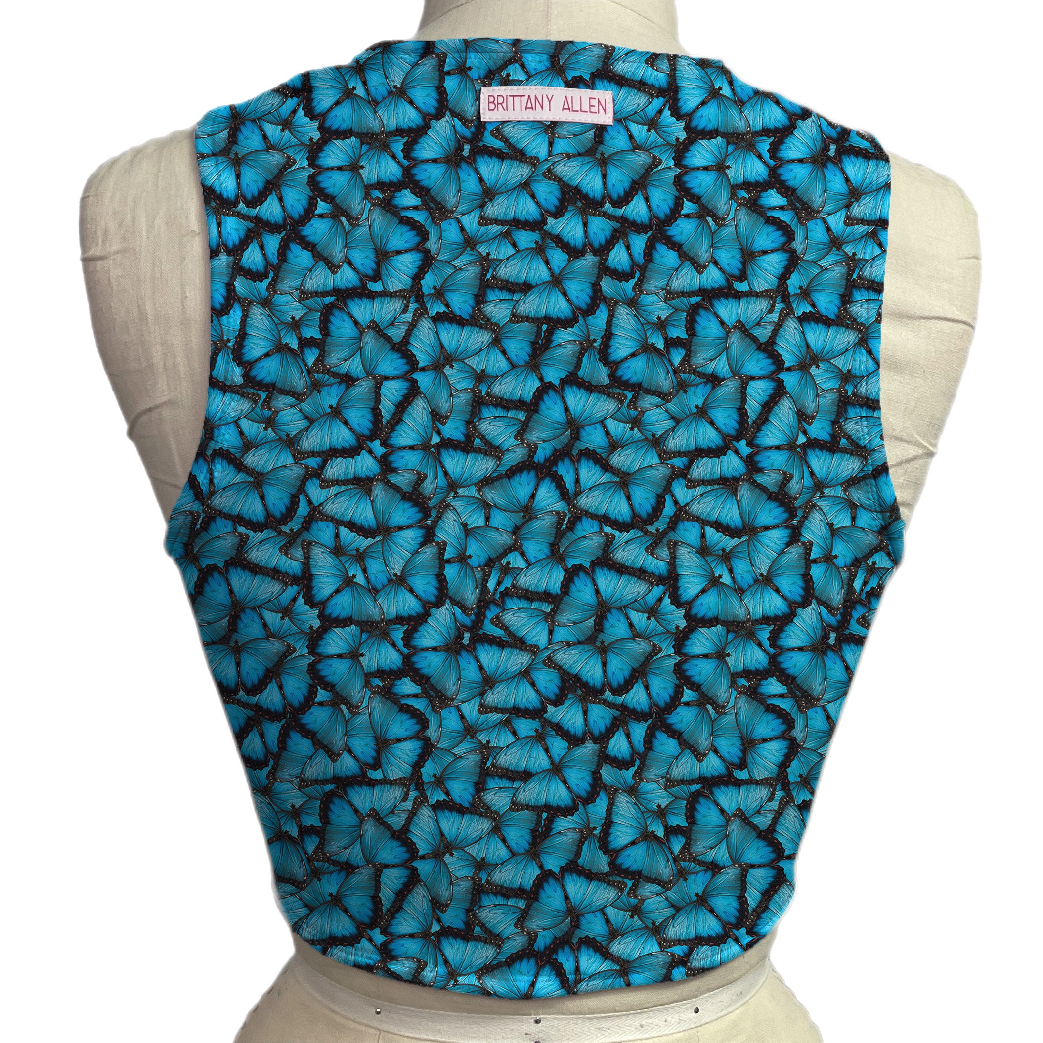 Blue Butterfly Spandex Cropped Tank – Brittany Allen